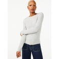 thumbnail image 1 of Free Assembly Women's Ribbed Crewneck Top with Long Sleeves, 1 of 6
