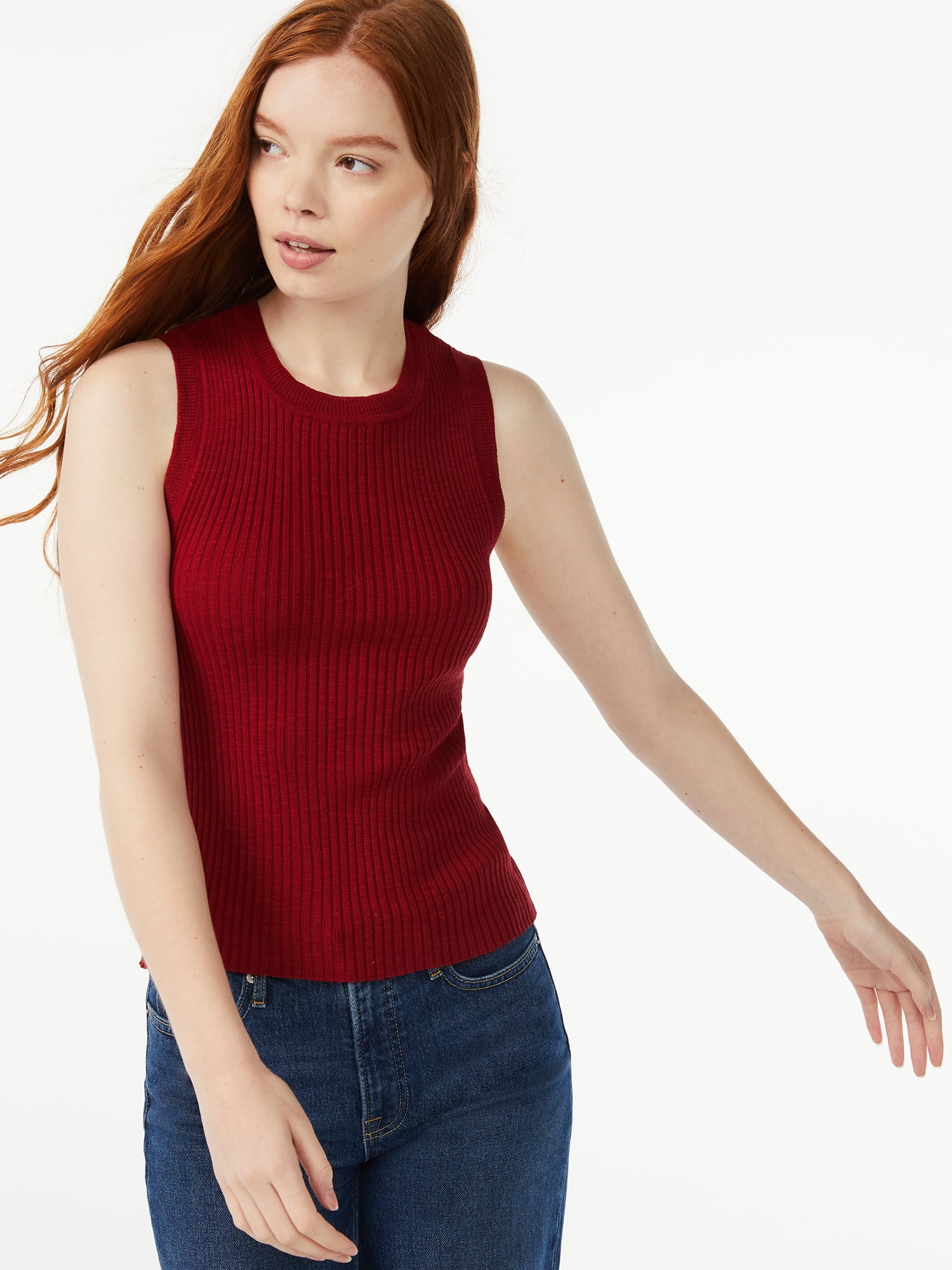 Free Assembly Women's Ribbed Sweater Tank Top