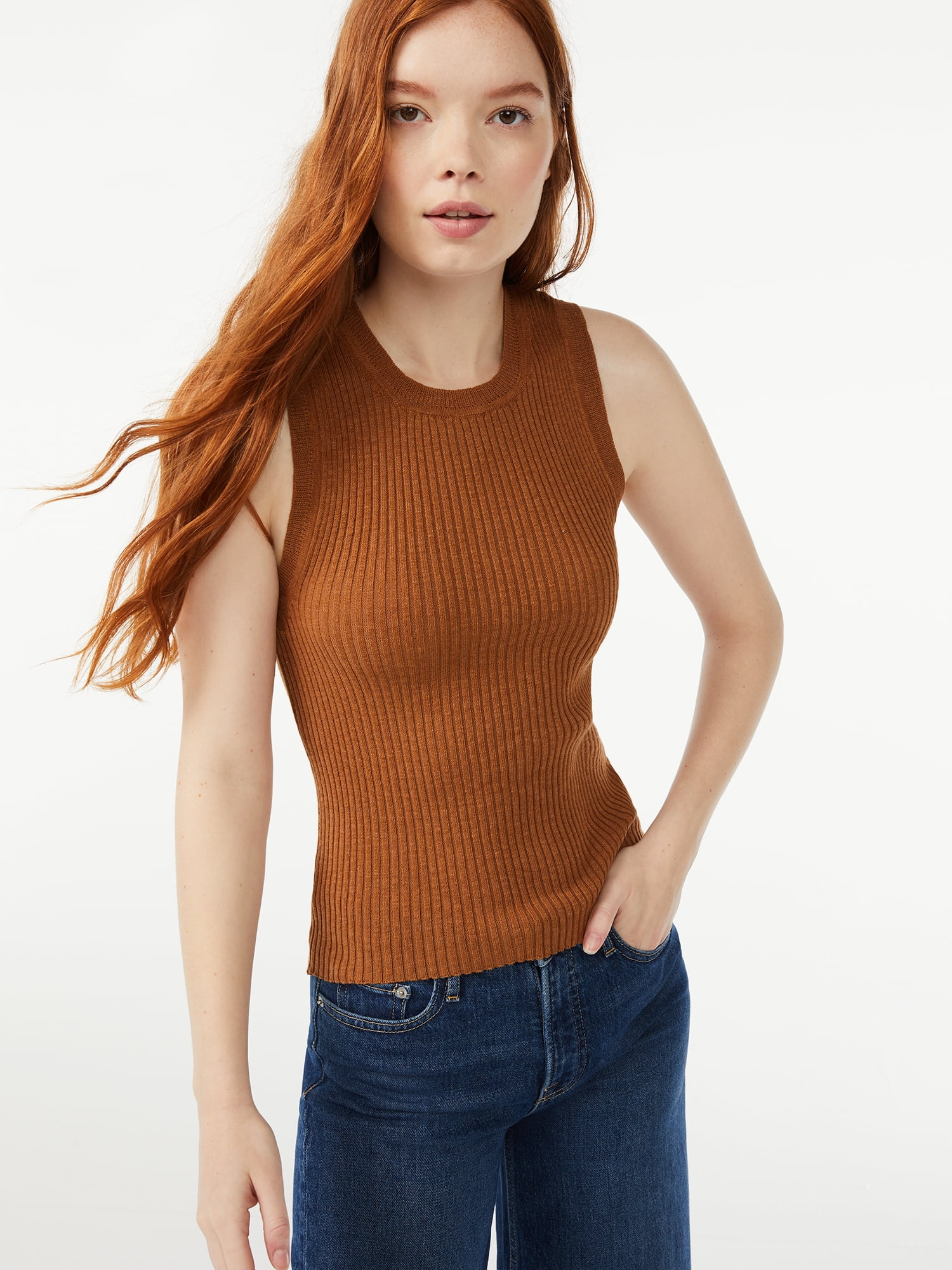 Free Assembly Women's Ribbed Sweater Tank Top