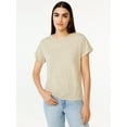 thumbnail image 1 of Free Assembly Women's Ringer Tee with Short Sleeves, Sizes XS-XXXL, 1 of 6