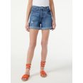 thumbnail image 1 of Free Assembly Women’s Rolled Cuff Jean Shorts, 4” Inseam, Sizes 0-22, 1 of 5