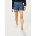 thumbnail image 1 of Free Assembly Women’s Rolled Cuff Jean Shorts, 4” Inseam, Sizes 0-22, 1 of 7