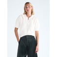 thumbnail image 1 of Free Assembly Women's Ruffle Collar Sweater with Short Sleeves, Midweight, Sizes XS-XXL, 1 of 5