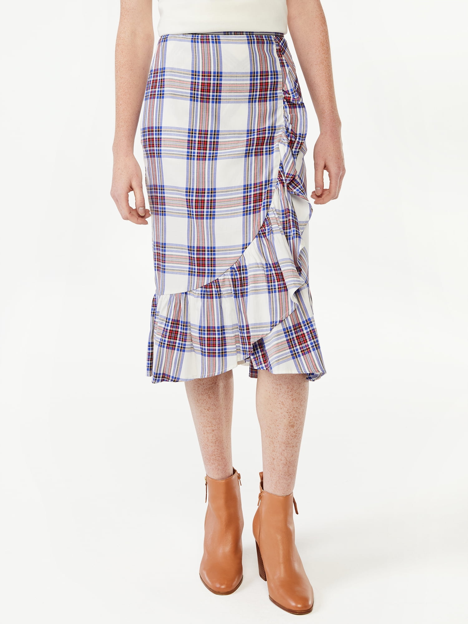 Mindy Mid-length Skirt with Ruffle Trim