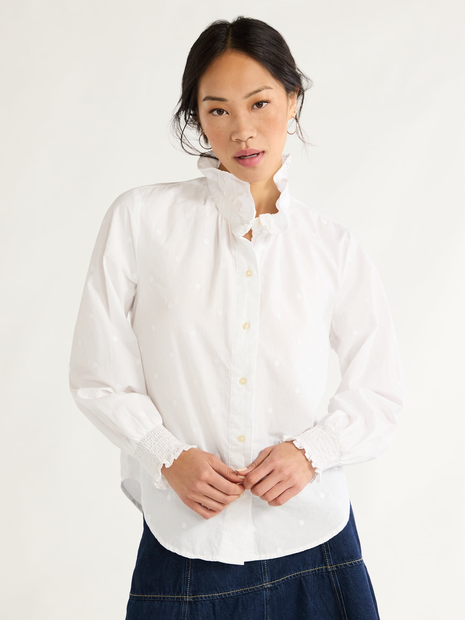 【新品未使用】piping bulky frill blouse 7.13(sun) NEW COLLECTION 】 ⁡ ⁡ andequal NEW COLLECTION