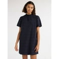 thumbnail image 1 of Free Assembly Women’s and Women's Plus Ruffle Neck Cotton Eyelet Mini Dress with Short Sleeves, Sizes XS-4X, 1 of 5