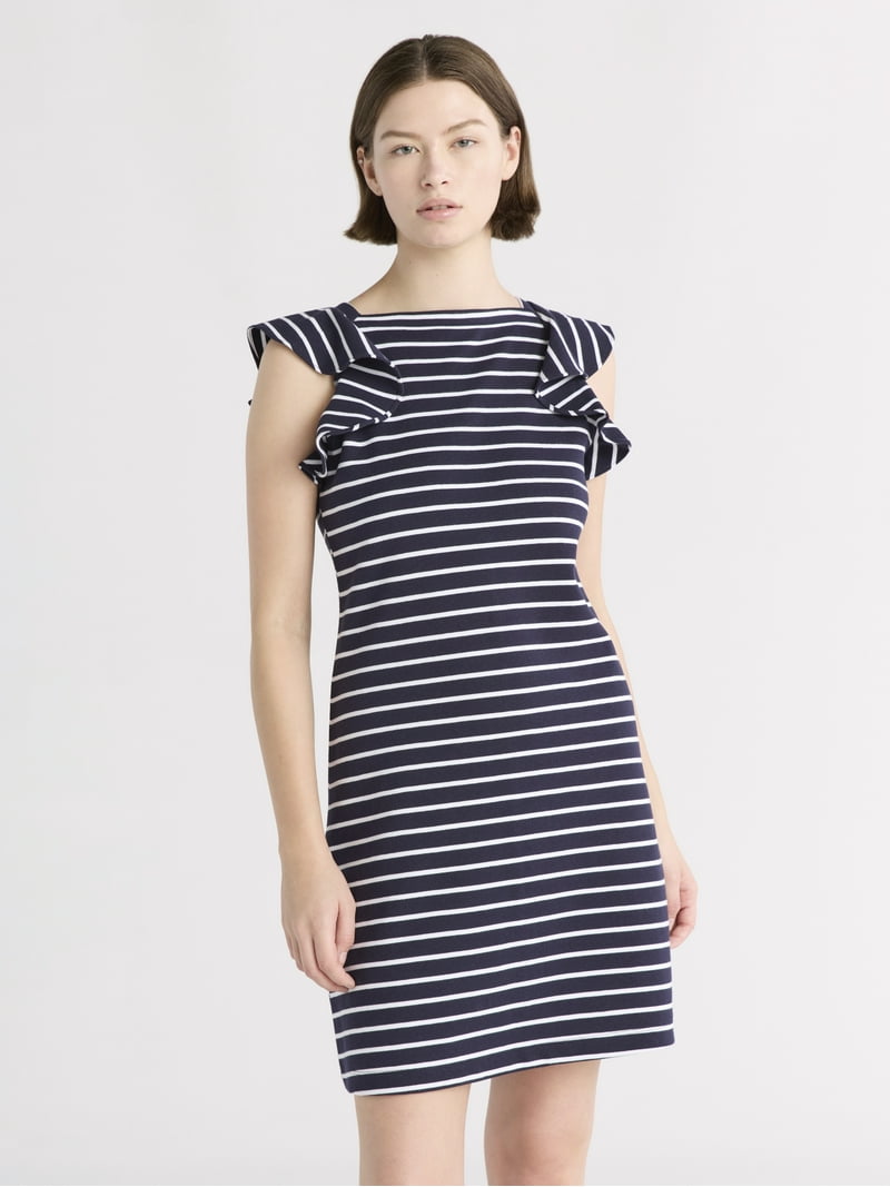 Free Assembly Women's Ruffle Sleeve Tank Dress, Sizes XS-4X