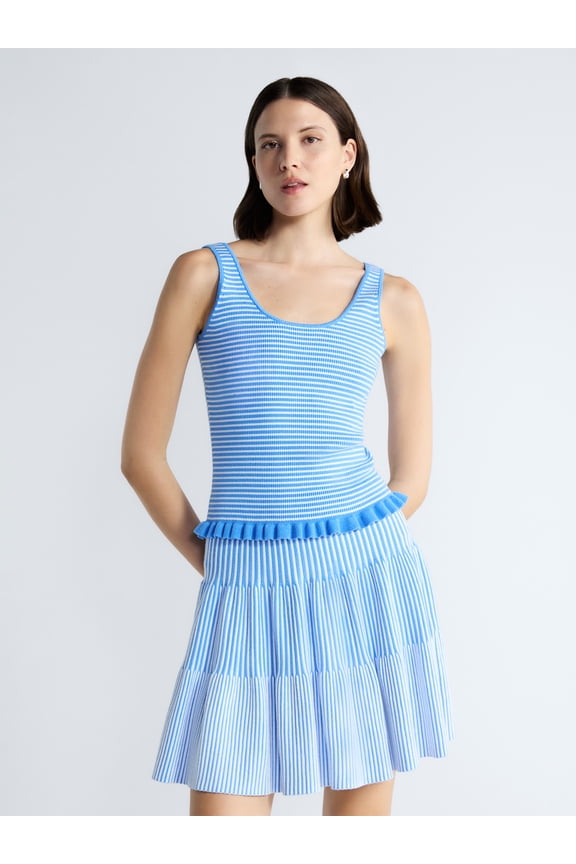 Women's and Women's Plus Ruffle Hem Knit Tank Top, Sizes XS-4X