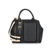 Women's Mixed Media Satchel, Black