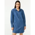 thumbnail image 1 of Free Assembly Women's Shift Mini Dress with Blouson Sleeves, 1 of 6