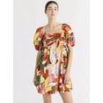 thumbnail image 1 of Free Assembly Women's Shirred Cotton Mini Dress with Puff Sleeves, Sizes XS-XXXL, 1 of 5