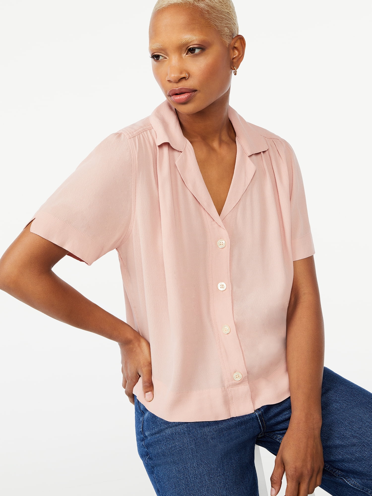womens short sleeve camp shirts