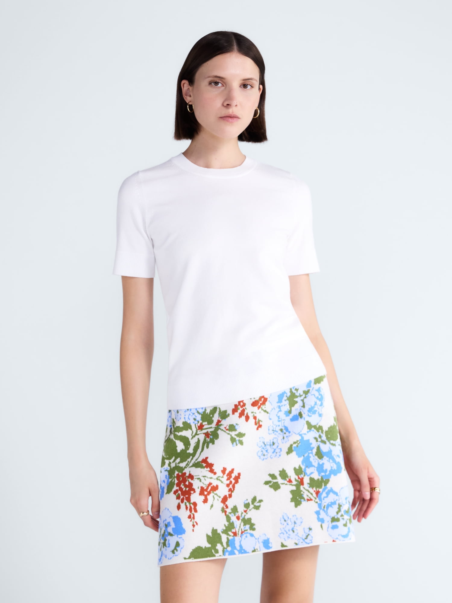 Free Assembly Women's and Women's Plus Cozy Yarn Sweater Tee with Short Sleeves, Sizes XS-4X