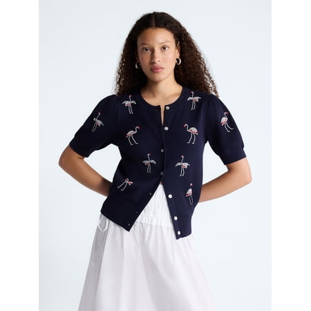 Free Assembly Women's Missy Short Sleeve Puff Sweater, Sizes XS-2XL