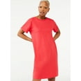 thumbnail image 1 of Free Assembly Women's Short Sleeve T-Shirt Dress with Cuffed Sleeves, 1 of 5