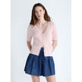 thumbnail image 1 of Free Assembly Women's Pointelle Cardigan Sweater with Short Sleeves, Lightweight, Sizes XS-XXL, 1 of 5