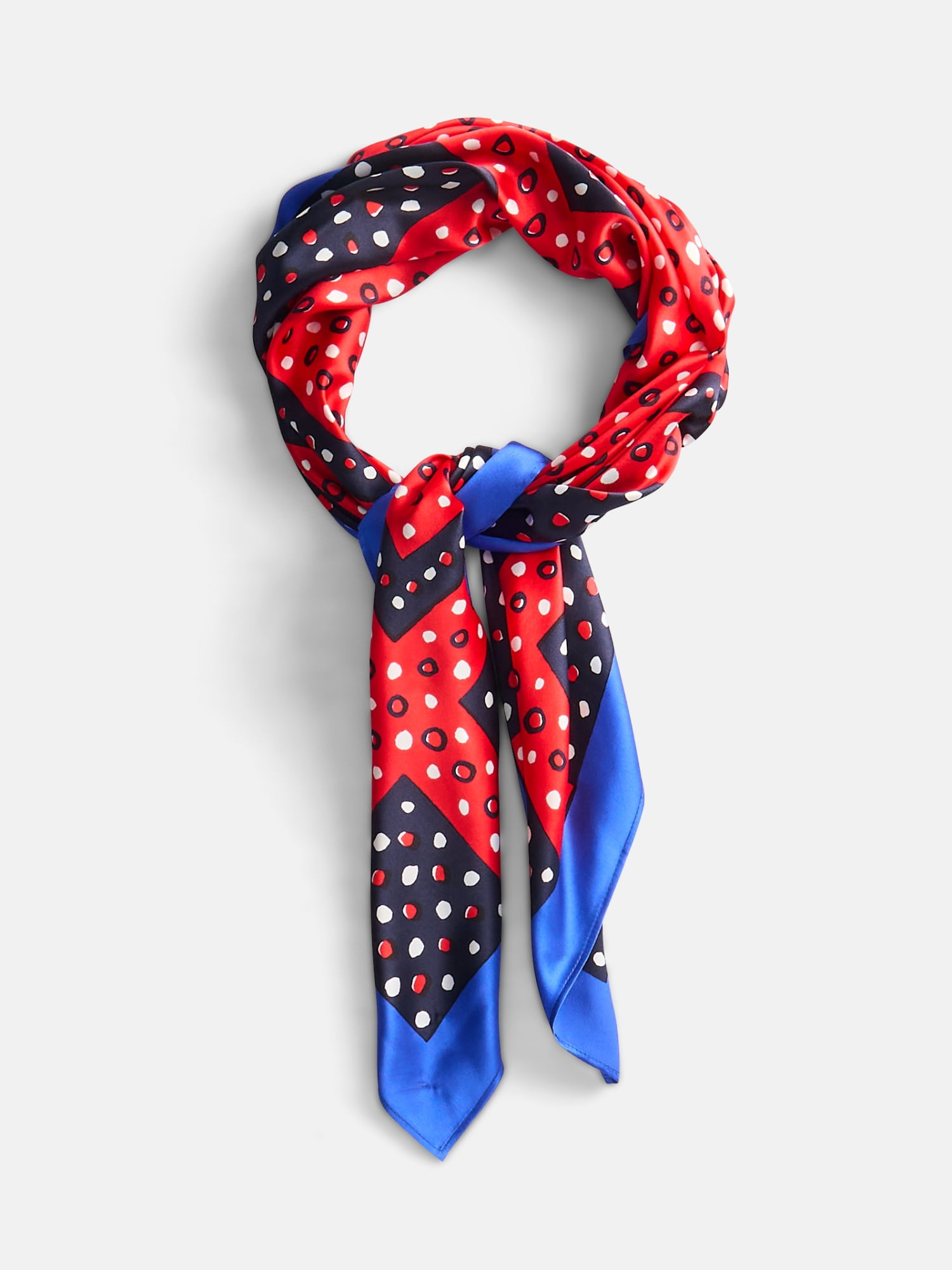 Free Assembly Women's Silk Print Scarf, Royal Crew