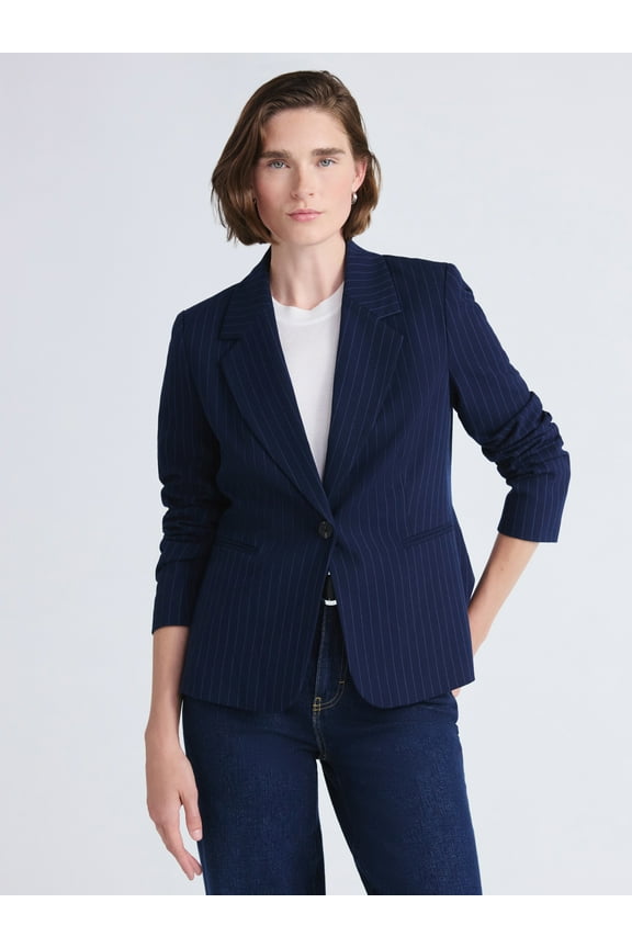 Women's Single Breasted Pinstripe Blazer, Sizes XS-XXL