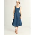 thumbnail image 1 of FA SL SQ NECK PANELED MIDI DRESS, 1 of 3