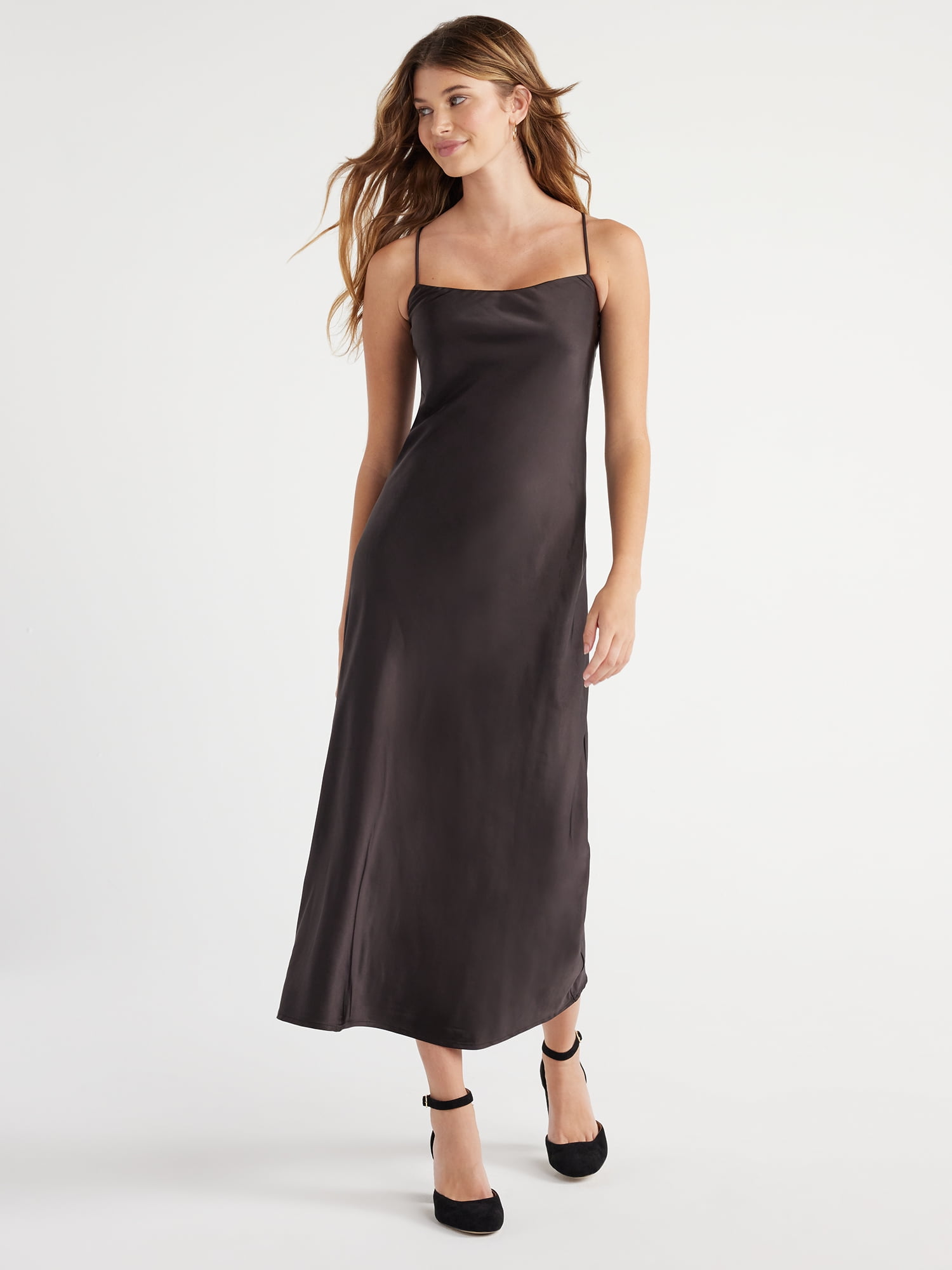 Free Assembly Women's Sleeveless Midi Slip Dress, Sizes XS-XXXL -  Walmart.com
