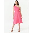 thumbnail image 1 of Free Assembly Women's Sleeveless One Shoulder Midi Dress with Elastic Waist, Sizes XS-XXL, 1 of 6