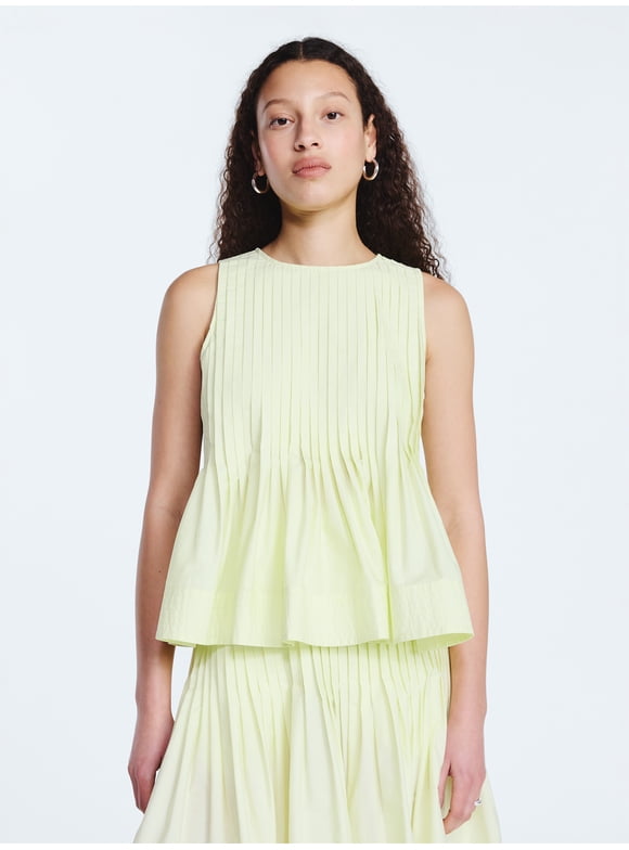 Women's Sleeveless Pintuck Peplum Top, Sizes XS-XXL