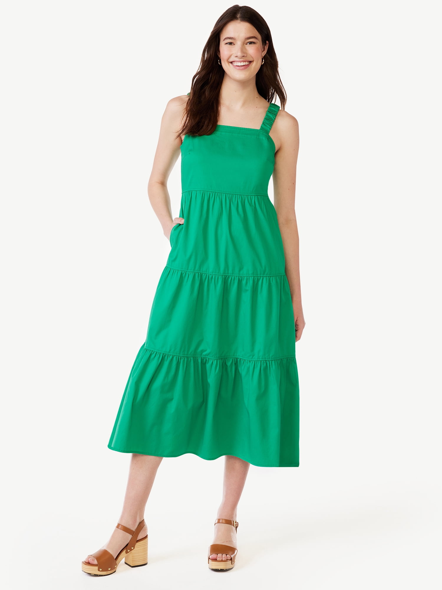 【送料&関税込】MSGM Wool Dress Free Assembly Women's Sleeveless Square Neck Maxi Dress with