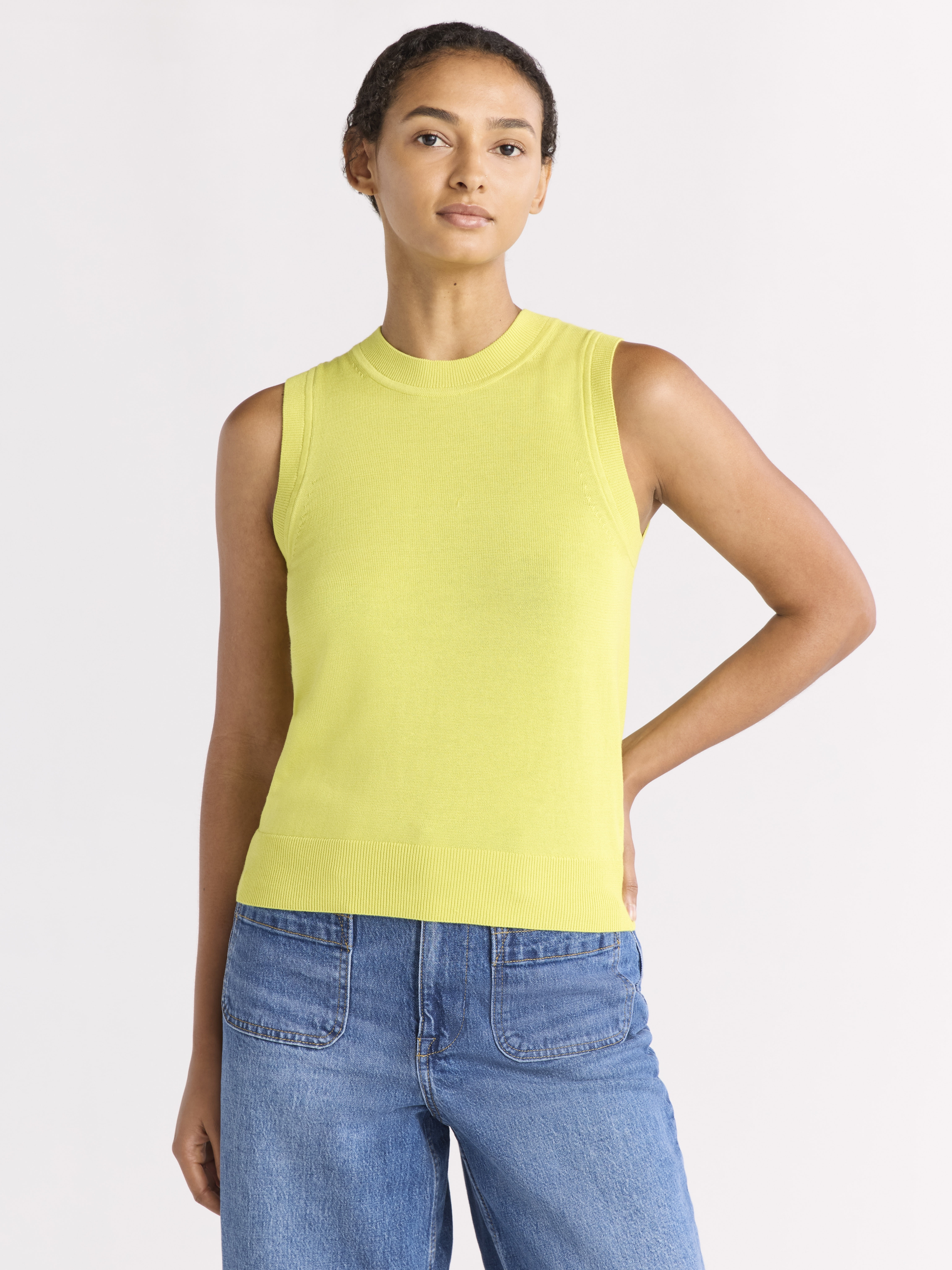 Free Assembly Women's Sleeveless Sweater Shell, Lightweight, Sizes XS-2XL