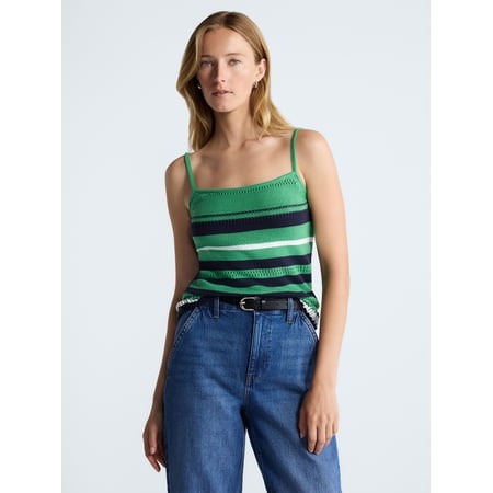 Free Assembly Women's Textured Stitch Stripe Tank Top, Sizes XS-XXL