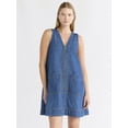 thumbnail image 1 of Free Assembly Women's Sleeveless V-Neck Denim Mini Dress, Sizes XS-XXL, 1 of 4