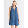 thumbnail image 1 of Free Assembly Women's Sleeveless V-Neck Denim Mini Dress, Sizes XS-XXL, 1 of 4