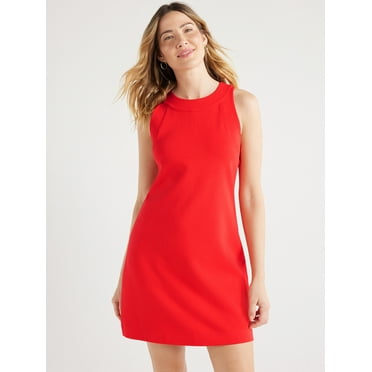 Free Assembly Women's Sleeveless Wide Strap Mini Dress, Sizes XS-XXL