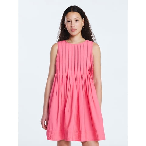 Women's Sleeveless Pleated Mini Dress, Sizes XS-XXL