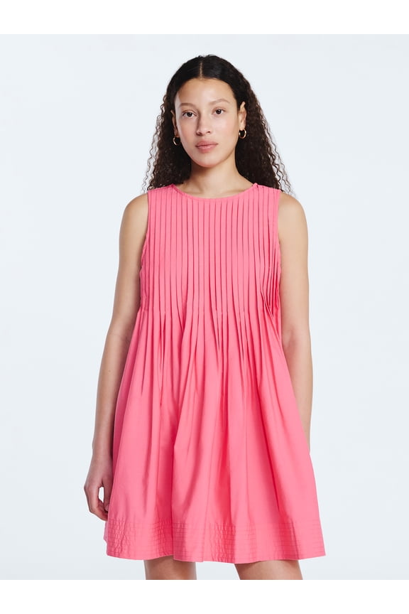 Women's Sleeveless Pleated Mini Dress, Sizes XS-XXL