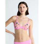 Free Assembly Womens Beaded Demi Underwire Bikini Top, Sizes XS-XL