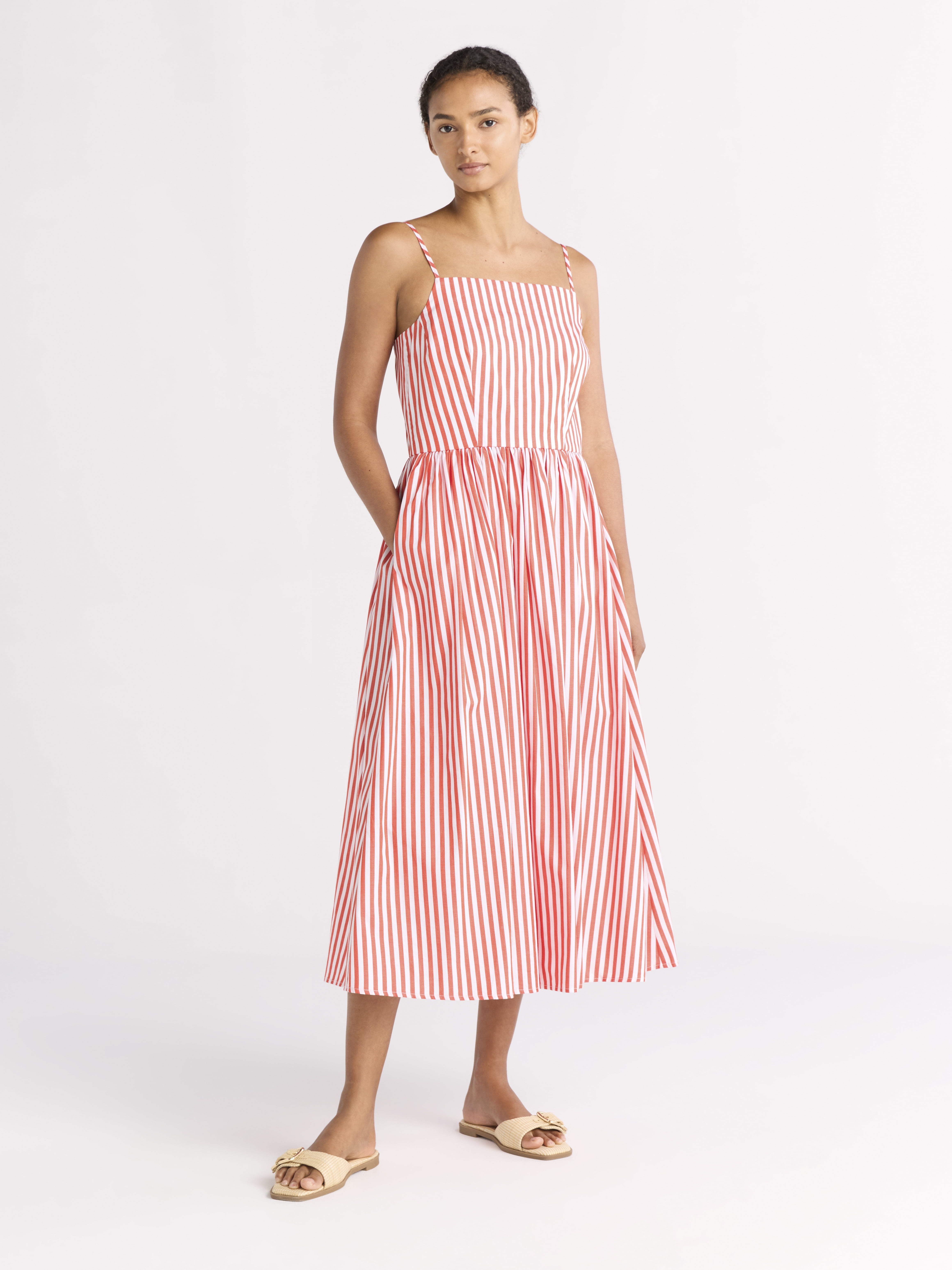 Free Assembly Women's Sleeveless Square Neck Midi Dress, Sizes XS-XXL