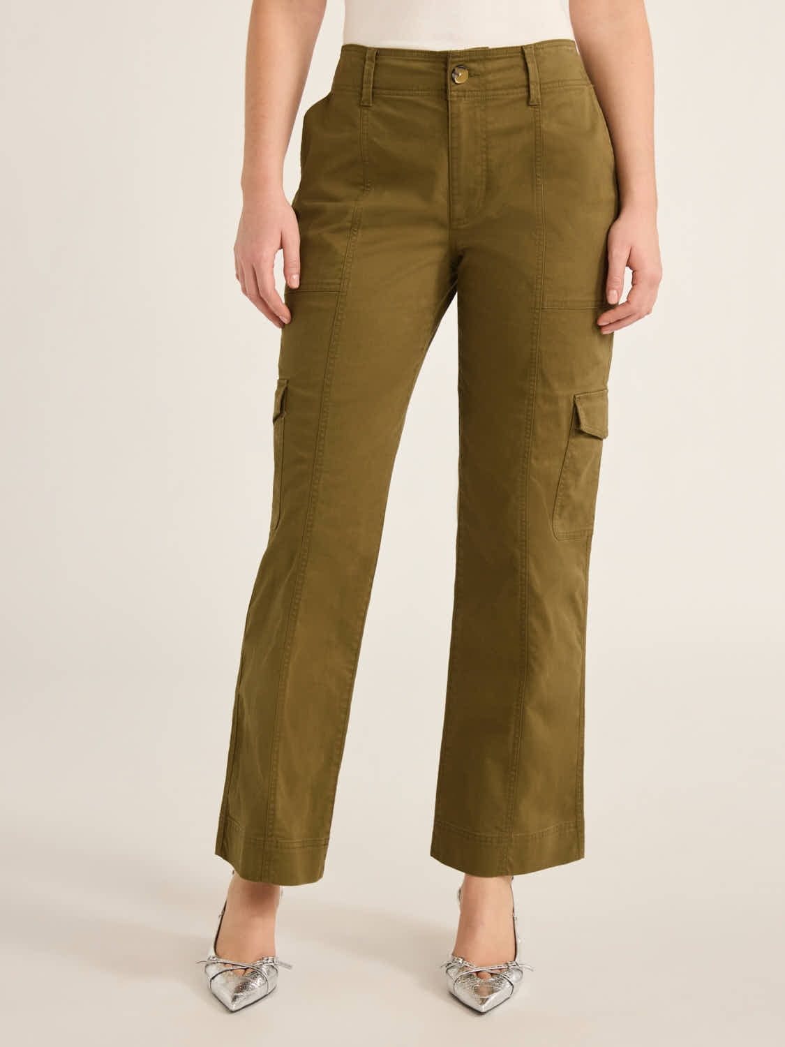 Free Assembly Women's Slim Straight Chino Pants, 25” Inseam