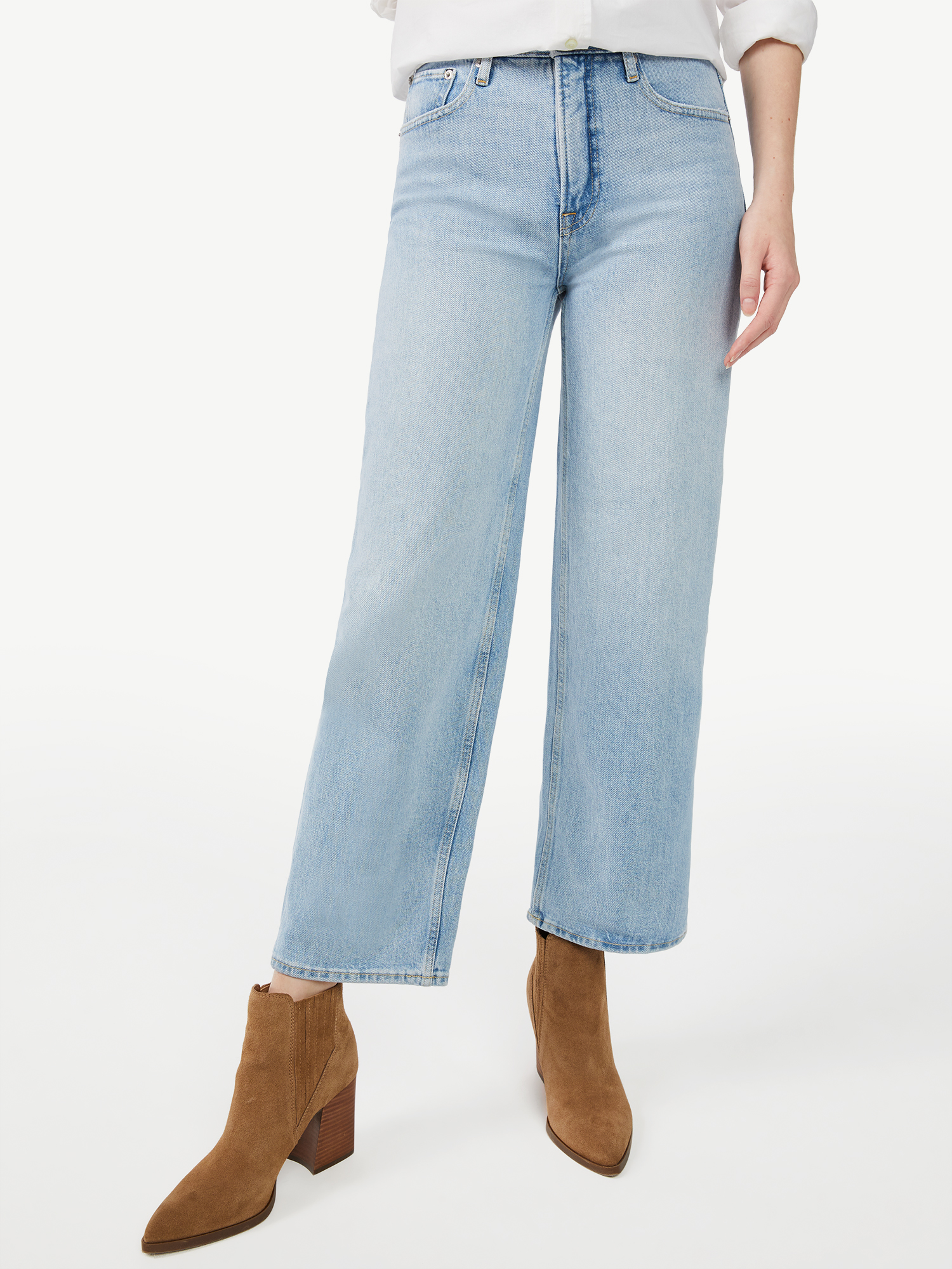 Free Assembly Women's Super High Rise Crop Wide Straight Jean - image 1 of 6