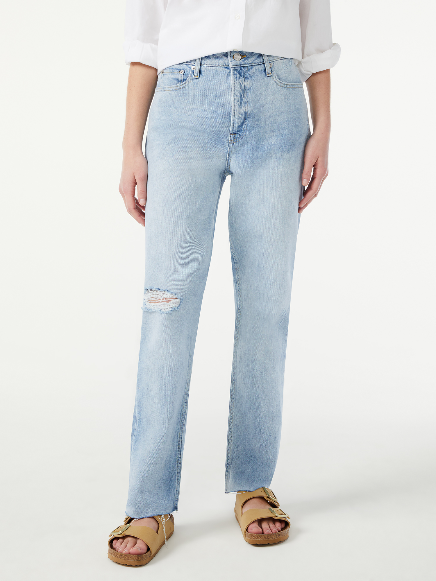 Free Assembly Women's Super High Rise Straight Jeans - image 1 of 5