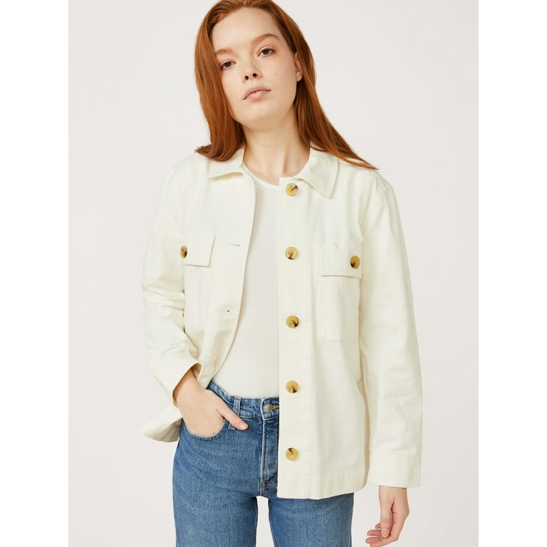 Free Assembly Women s Surplus Shirt Jacket Walmart