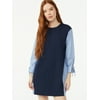 Free Assembly Women's Terry Mixed Blouson Dress