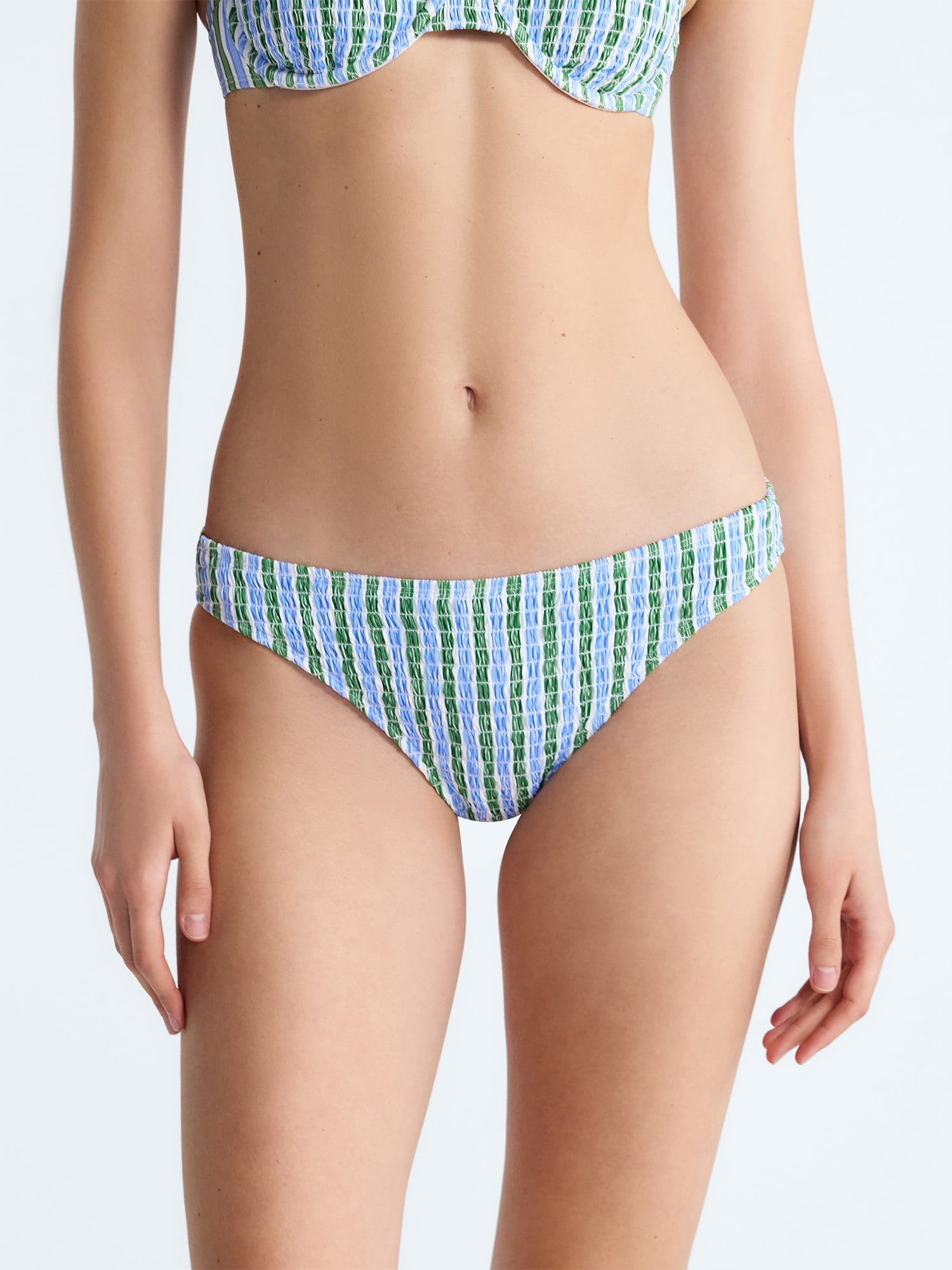 Free Assembly Women's Smocked Low Rise Bikini Bottoms, Sizes XS-XL