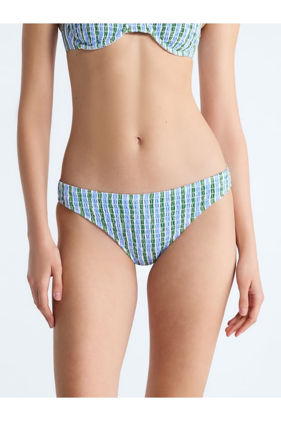 Women's Smocked Low Rise Bikini Bottoms, Sizes XS-XL