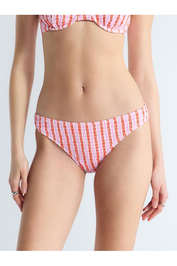 Women's Smocked Low Rise Bikini Bottoms, Sizes XS-XL