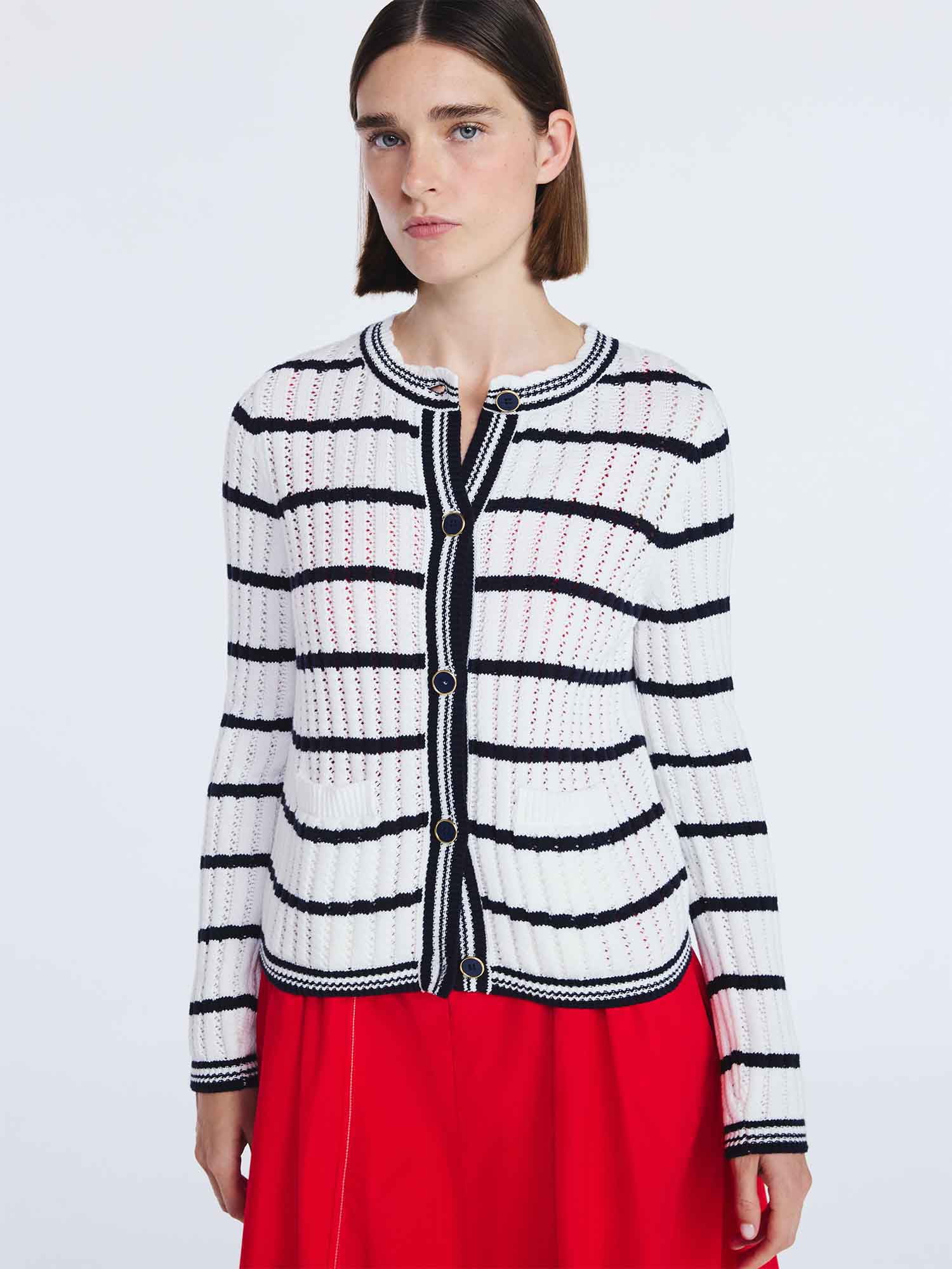 Free Assembly Women's Textured Stitch Cotton Cardigan Sweater with Long Sleeves, Lightweight, Sizes XS-XXL