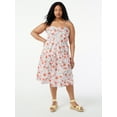 thumbnail image 1 of Free Assembly Women's Tiered Midi Dress with Tie Back, 1 of 4