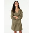 thumbnail image 1 of Free Assembly Women's Tiered Mini Dress with Long Sleeves, Sizes XS-XXL, 1 of 7