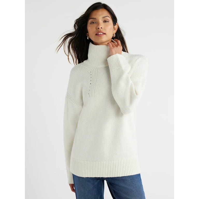 White turtleneck shop tunic sweater