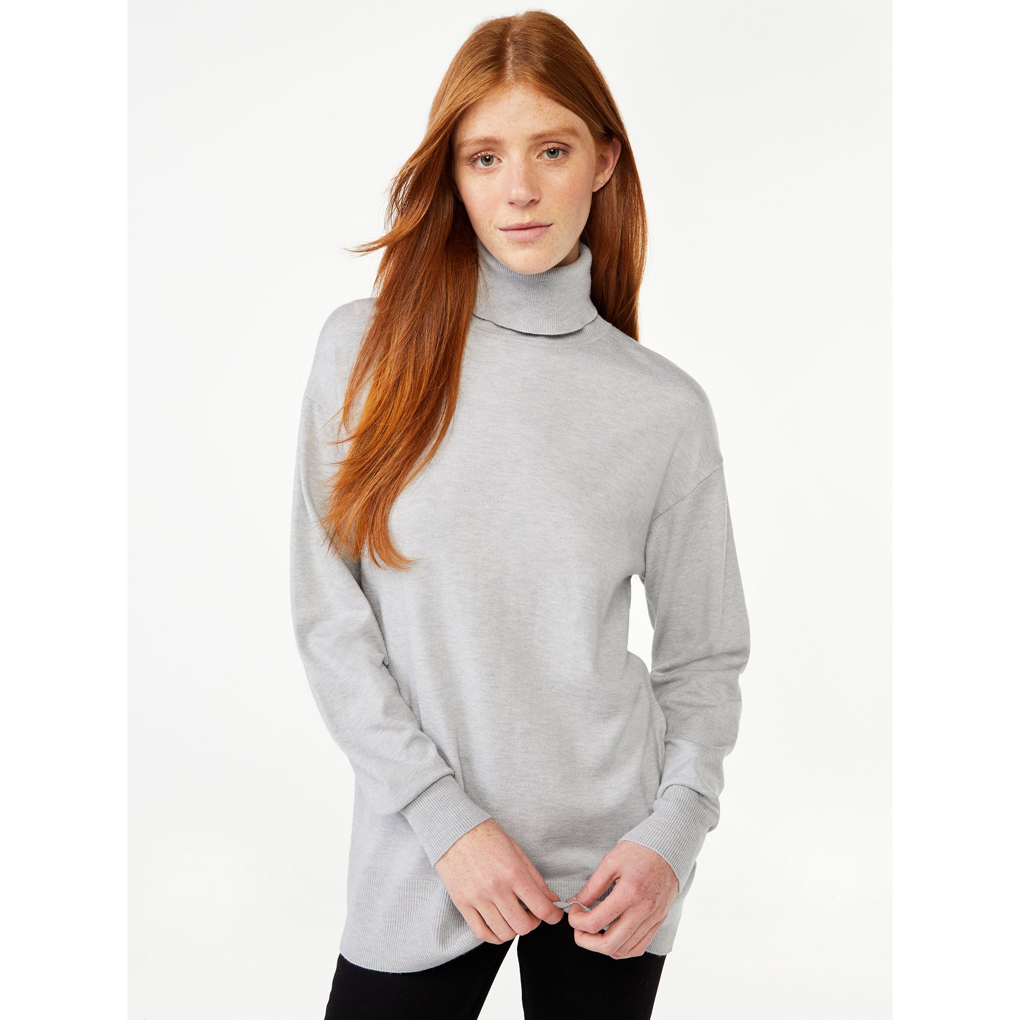 Free Assembly Women's Turtleneck Tunic Sweater - Walmart.com
