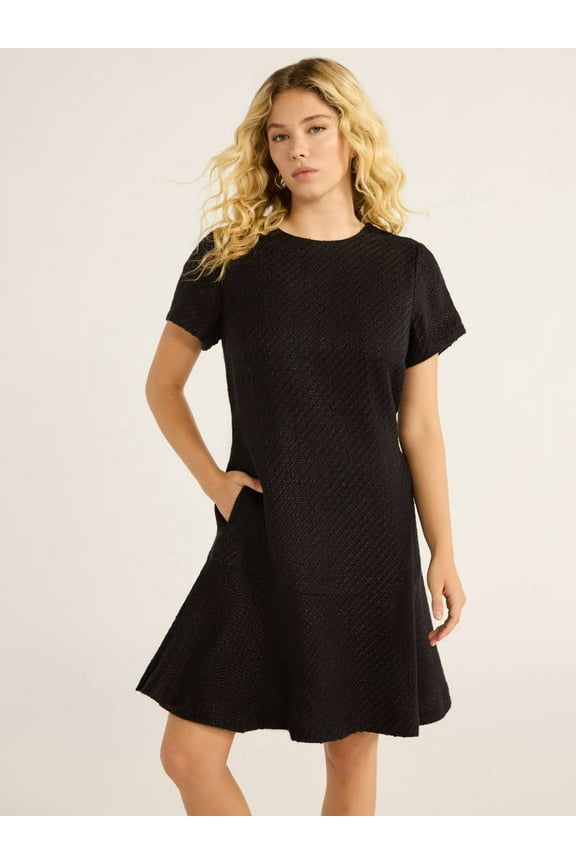 Women’s Tweed Dress with Short Sleeves, Sizes 0-20